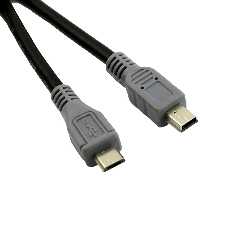 10 шт. Mini USB B Мужской к Micro USB 5-контактный штекер кабеля для передачи данных OTG адаптер конвертер мужчина к штырь, кабель 50 см/1.5ft