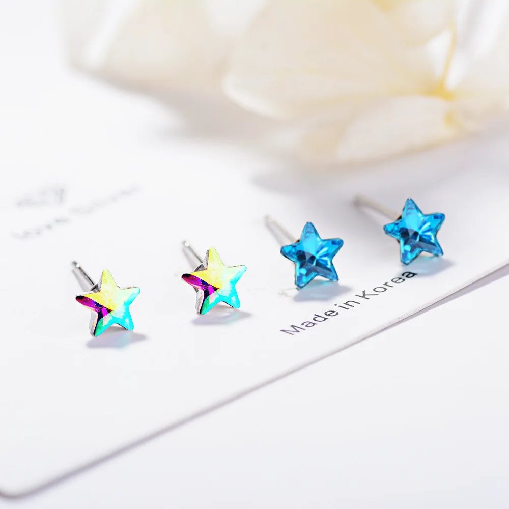 

Promotion 100% 925 Sterling Silver Trendy Little Star Female Stud Earrings Wholesale Jewelry Women Gift Drop Shipping
