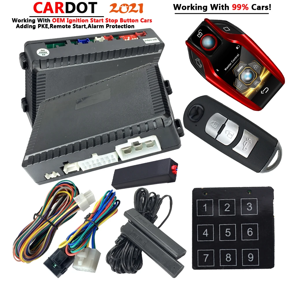 

Drop Shipping KOL Cardot liquid Key Remote Start Stop Engine Smart Key Keyless Entry LCD Auto Lock Unlock Car Alarms