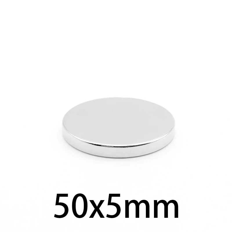 

1-20 штук листовой диск сильный неодимовый магнит 50x5 мм постоянный сильный магнит Неодимовый 50*5 мм большие круглые магниты 50x5mm