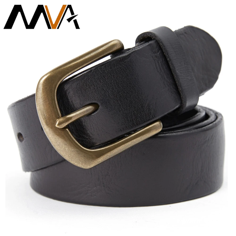 MVA Men's Belt Cowhide Leather Belt Male Waist Belts Business Casual Men's Belts Cowboy Waistband Leather Male Fashion Designer