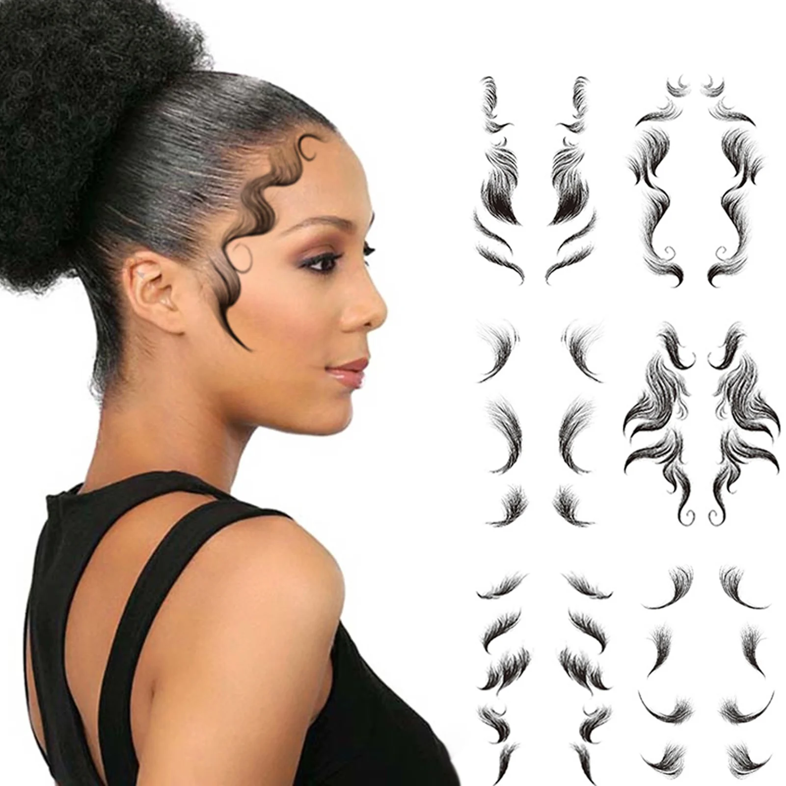 

7 видов стилей детскими волосами наклейки для временных татуировок Водонепроницаемый татуировки края детскими волосами временная татуиро...