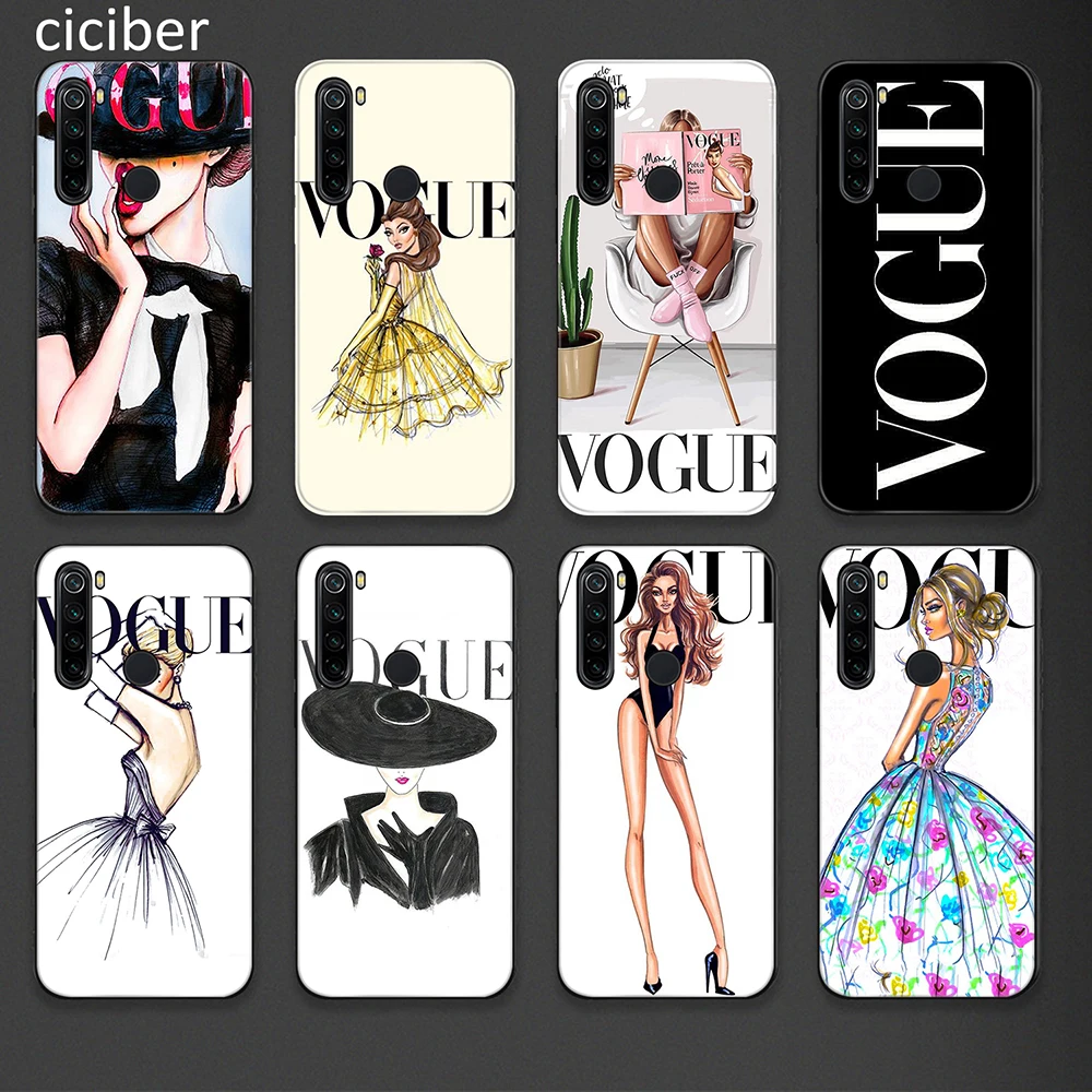 

Vogue Model Phone Case for Xiaomi Redmi Note 10 9 8 7 8T Pro Mi Note 11 10 9 9T 10T Pro Lite Poco X3 F3 M3 Soft Silicone Fundas