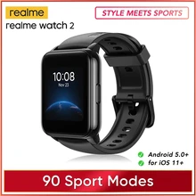 New realme Watch 2 Smart Watch 90 Sport Modes 12-day Battery Life Blood Oxygen & Heart Rate Monitor IP68 Waterproof smartwatch