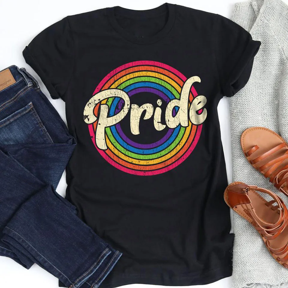 ЛГБТ гордость Радуга любовь лесбийские геи футболка с коротким рукавом унисекс