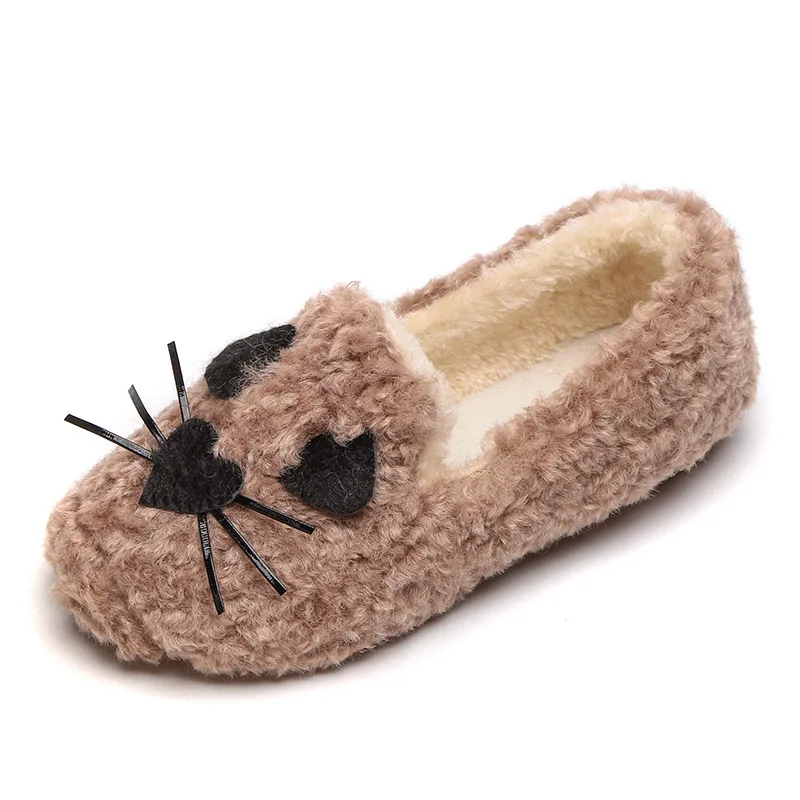 Повседневная обувь из плюша на мягкой подошве для маленьких девочек осень