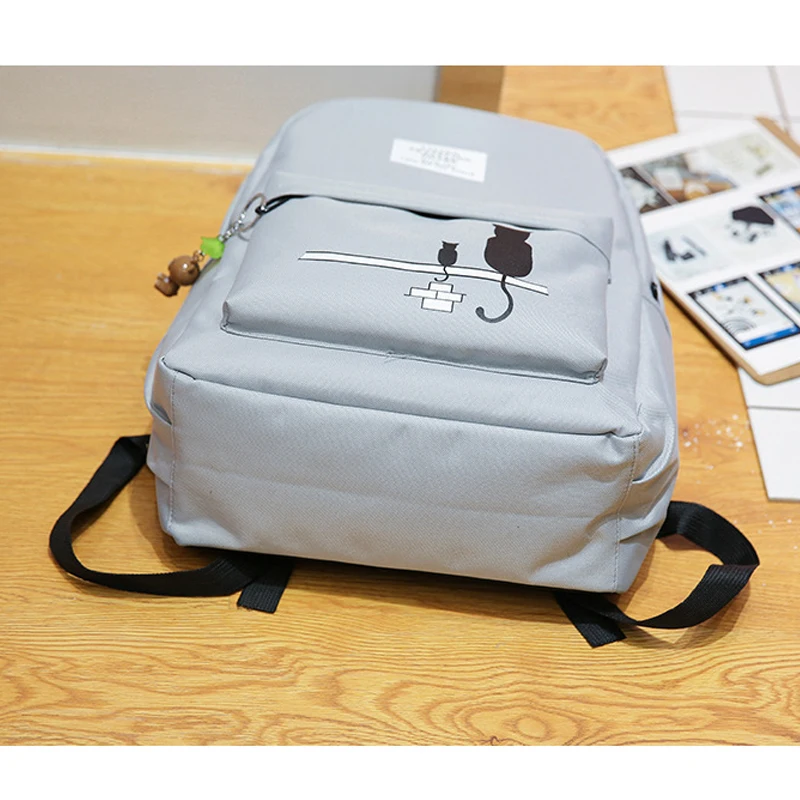 Студенческий рюкзак с мультяшным котенком женский модный новый повседневный для