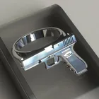 LETAPI кольцо из стерлингового серебра 925 пробы, имитационное кольцо, эффектное кольцо для пистолета, полированное мотоциклетное Ковбойское байкерское мужское кольцо в стиле панк