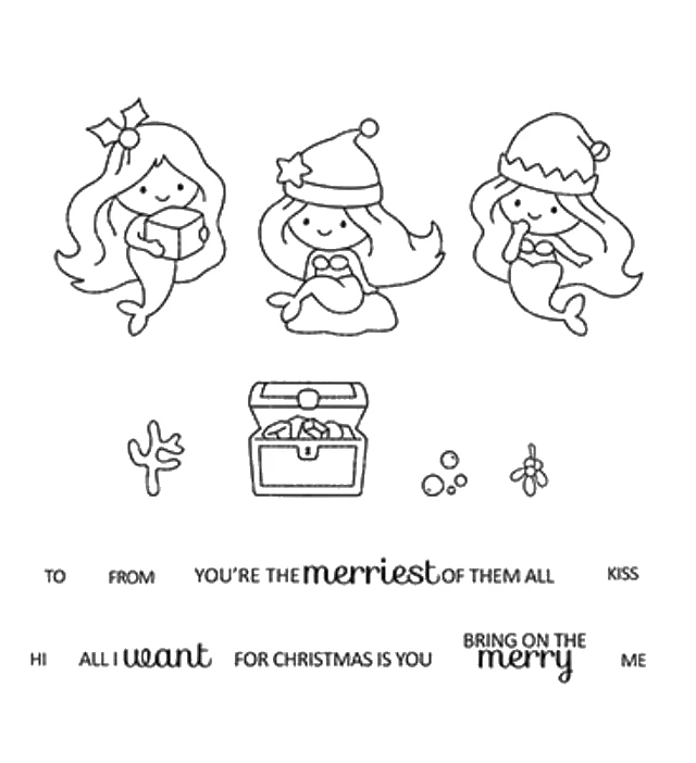 Рождество Русалка Прозрачный чистый силикон печать DIY Скрапбукинг фото