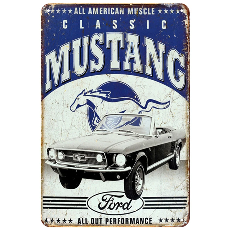 Mustang табличка металлическая винтажная жестяная вывеска пин-ап потертый шик Декор винтажные металлические знаки украшение бара металлический плакат для паба металлическая пластина