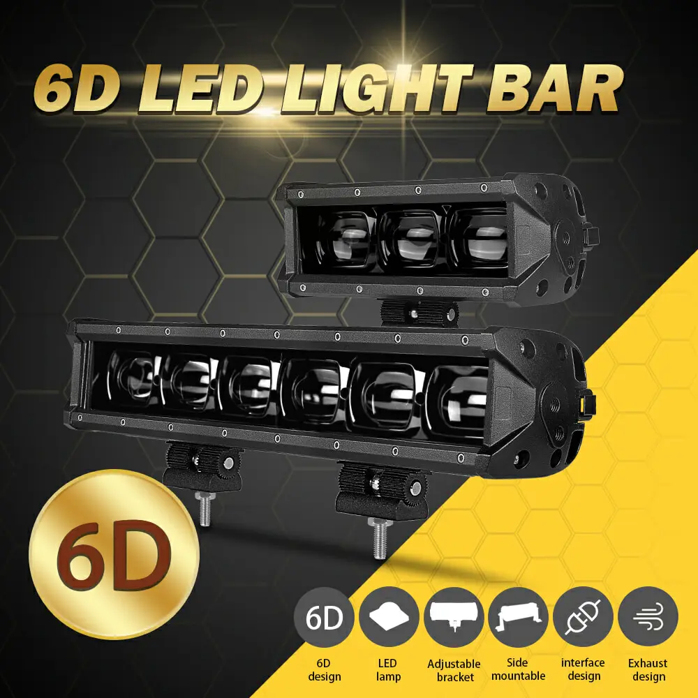6D объектив СВЕТОДИОДНЫЙ светильник 12V 24V для вождения рабочий свет s Barra Led 4x4