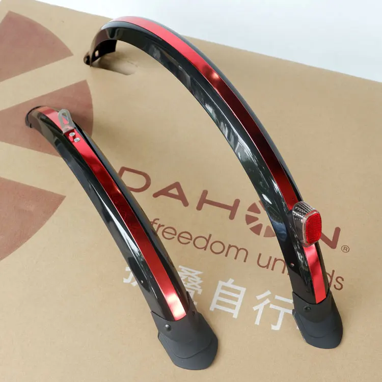 V brake black red 20 дюймов складное Велосипедное крыло 2 шт. переднее заднее Велосипедное брызговик MTB Велосипедное крыло с задним светильник Аксессуары для велосипеда - Цвет: V brake black red