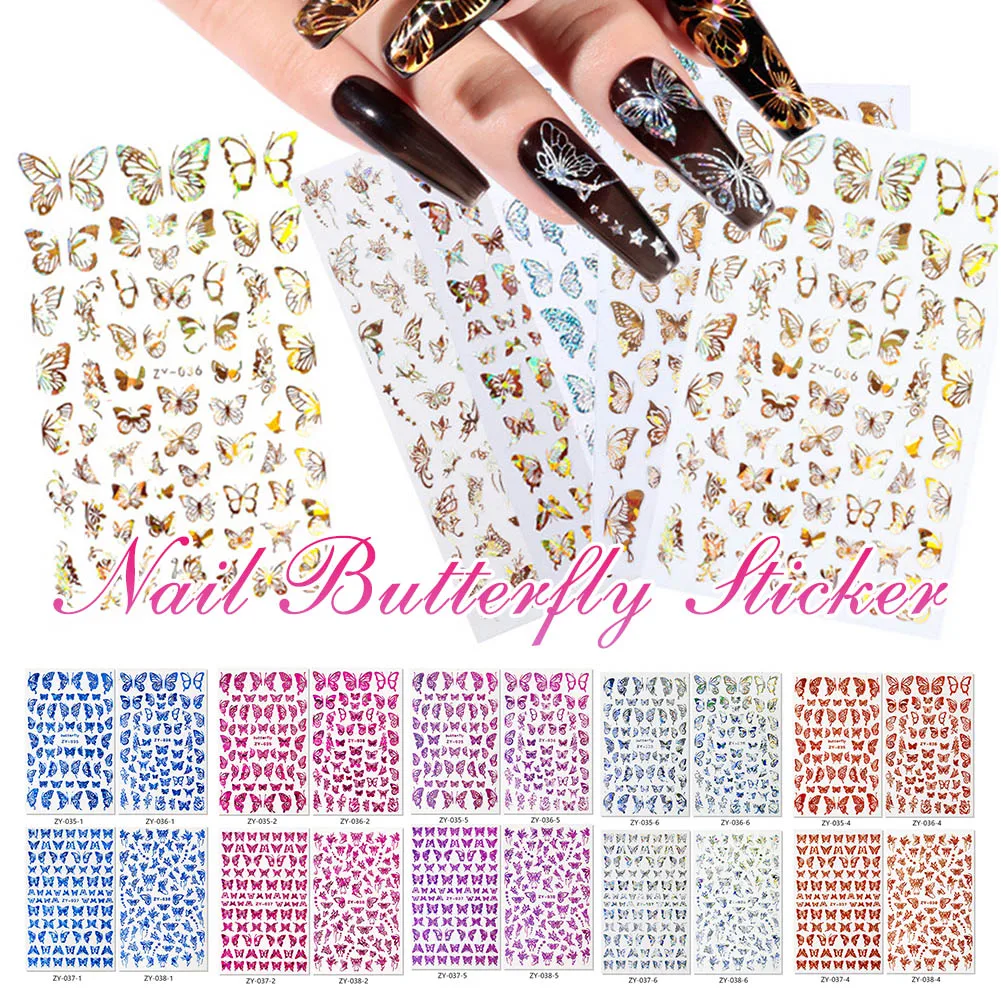 

Butterfly Nail Stickers Adhesive Nail Transfer Decals Nail Art Decoration DIY Nail Decals for Women Stickers Decor Accessories
