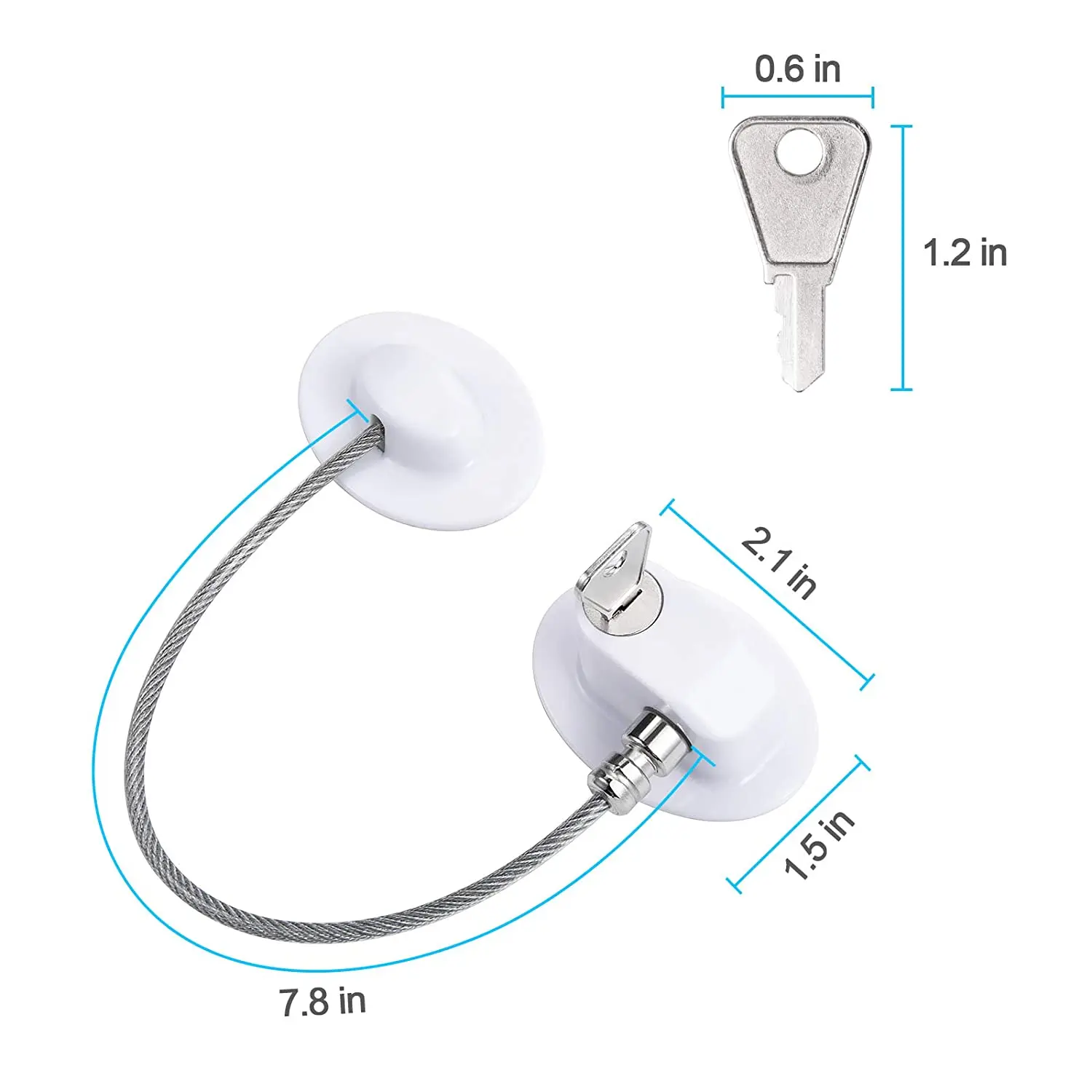 

Refrigerator Lock for Children, Mini Fridge Locks for Kids, Freezer Lock, Used in Refrigerator Door, Cabinets white 1lock 2keys