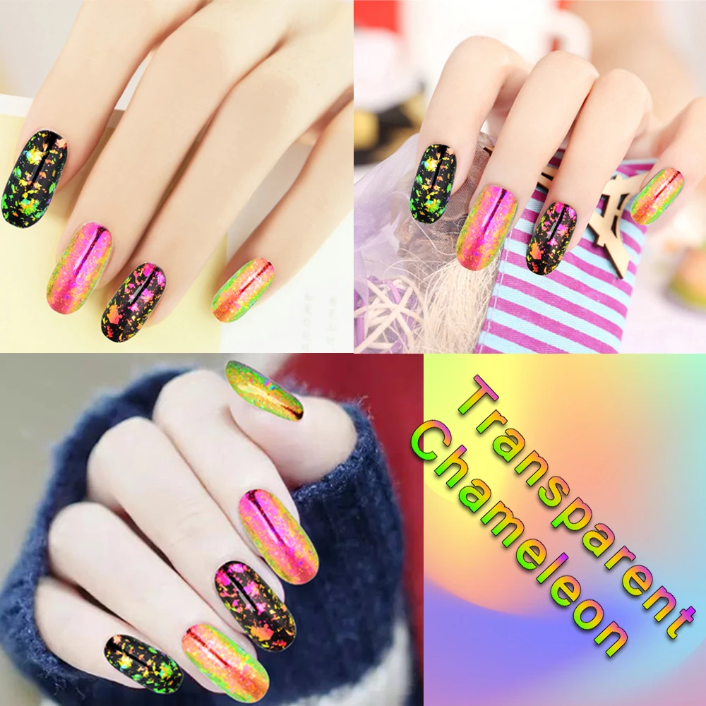 Beautybigbang 0,15 г Украшения Ногтей хлопья Хамелеон блестящая голографическая пигмент аксессуары для ногтей блестки хромированная пудра для ногтей