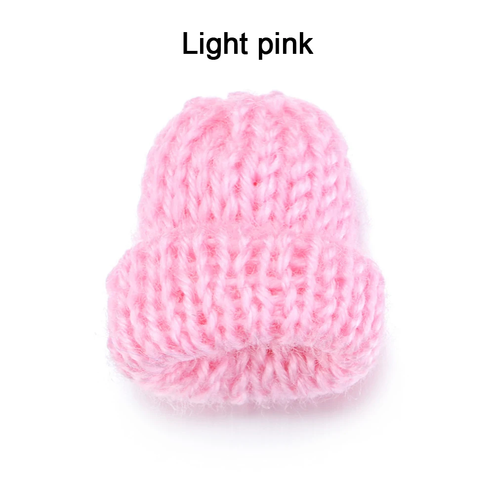 light pink 10 шт. новая Маленькая вязаная шапка ручной работы для кукол DIY чехол для телефона украшение головной убор одежда игрушка ребенок ручной Скрапбукинг искусство - Цвет: light pink