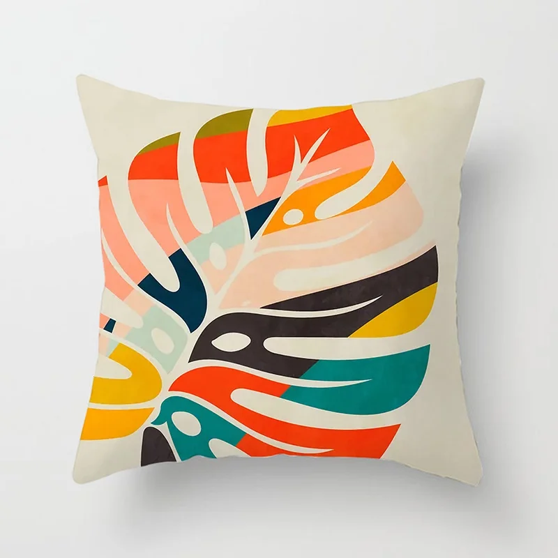 Цветная подушка в виде банановых листьев подарок украшение для дома и офиса