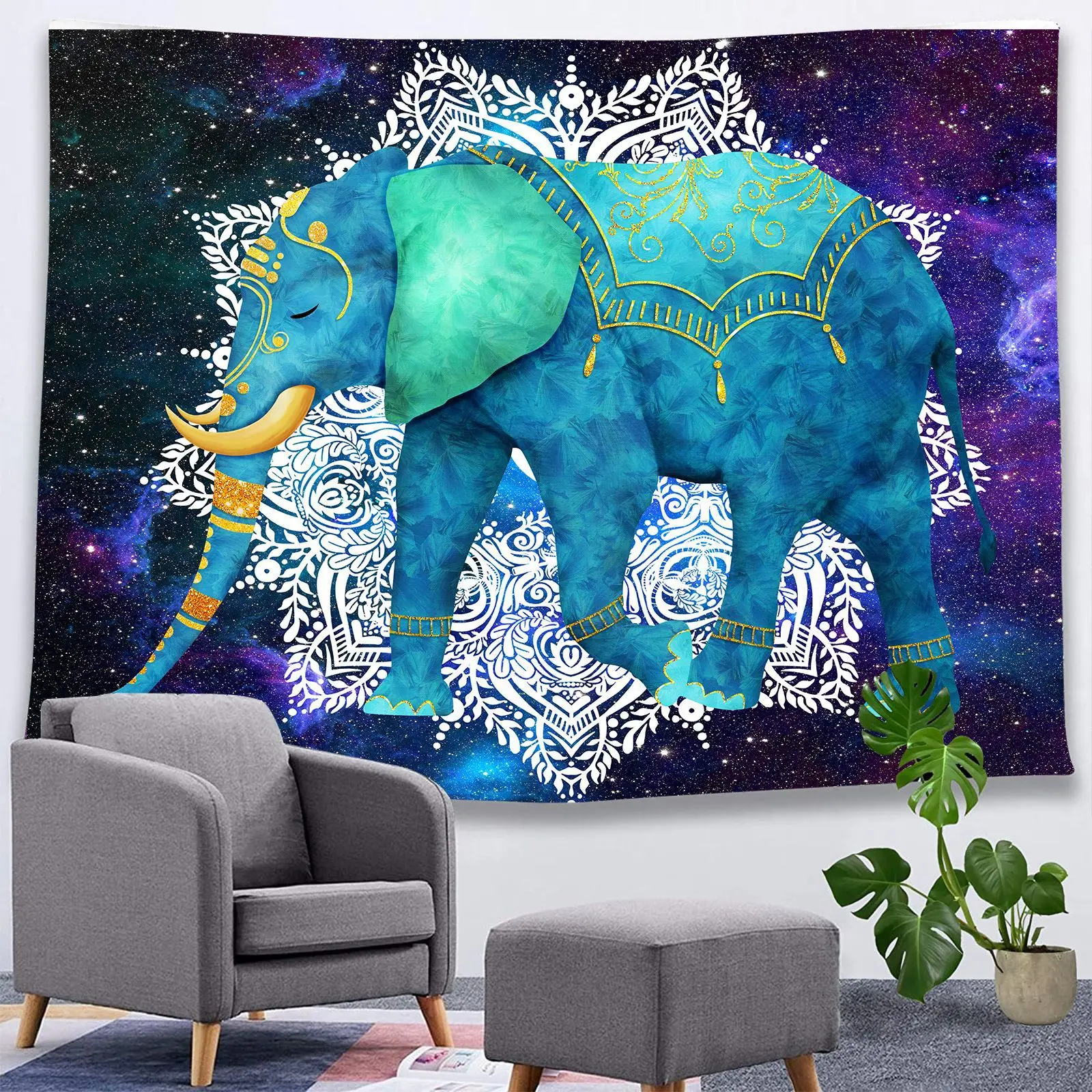 Хиппи Индийский Слон настенный гобелен 3D цифровой печатный богемный