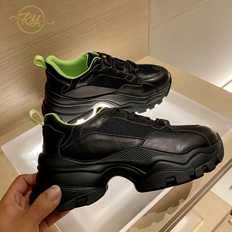 Женские кроссовки RY-RELAA из натуральной кожи на платформе 2020 модная Роскошная