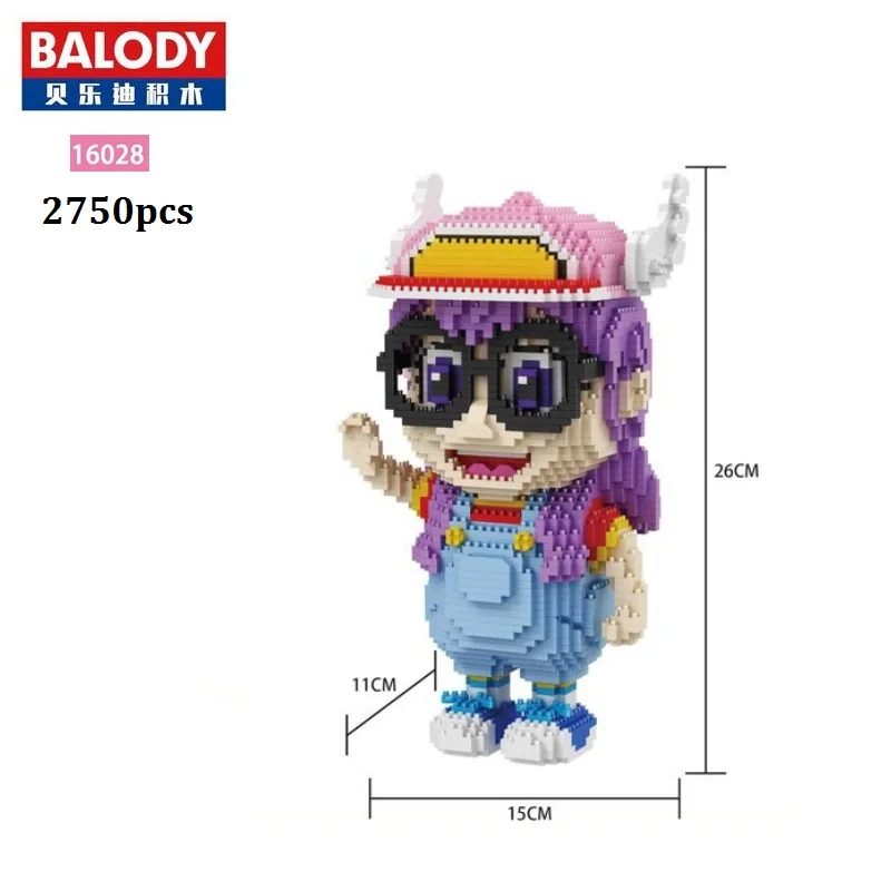 Мини блоки аниме милая модель Arale Мультяшные маленькие Строительные кирпичи