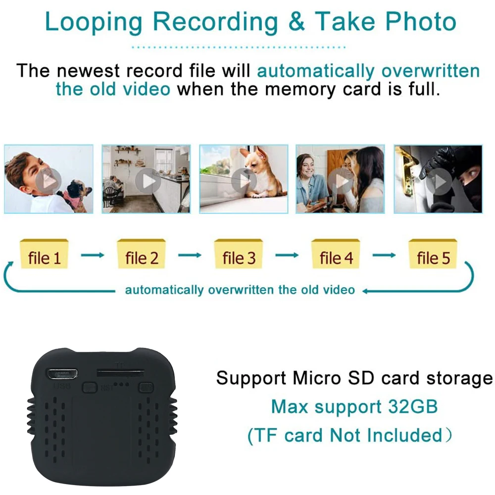 Мини камера HD 1080P видеокамера для записи звука Спортивная DV DVR безопасности с