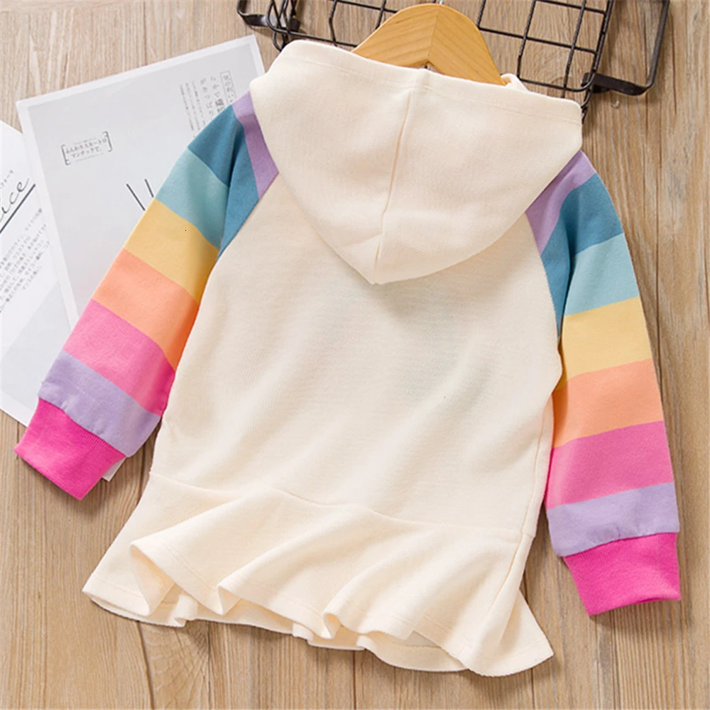 LILIGIRL Fashion Baby Boys Girls Dresses Spring New Kids Long Sleeve Rainbow Embroidery Infant Girl Knitting Dress | Детская одежда и