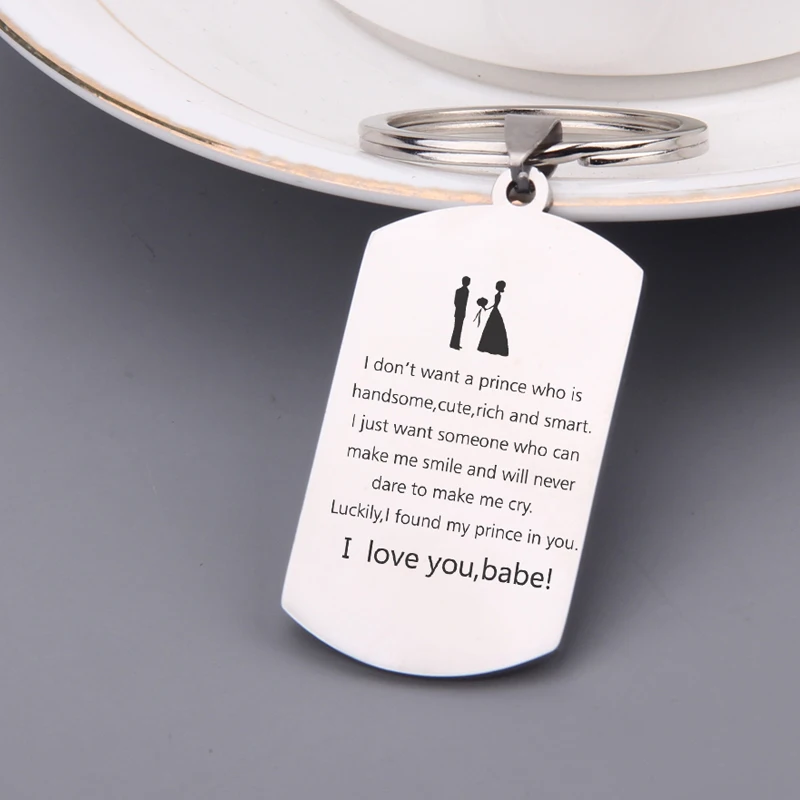 Подарок для пары брелок шикарный Выгравированный I Love You babe Keyholder сувенир любви