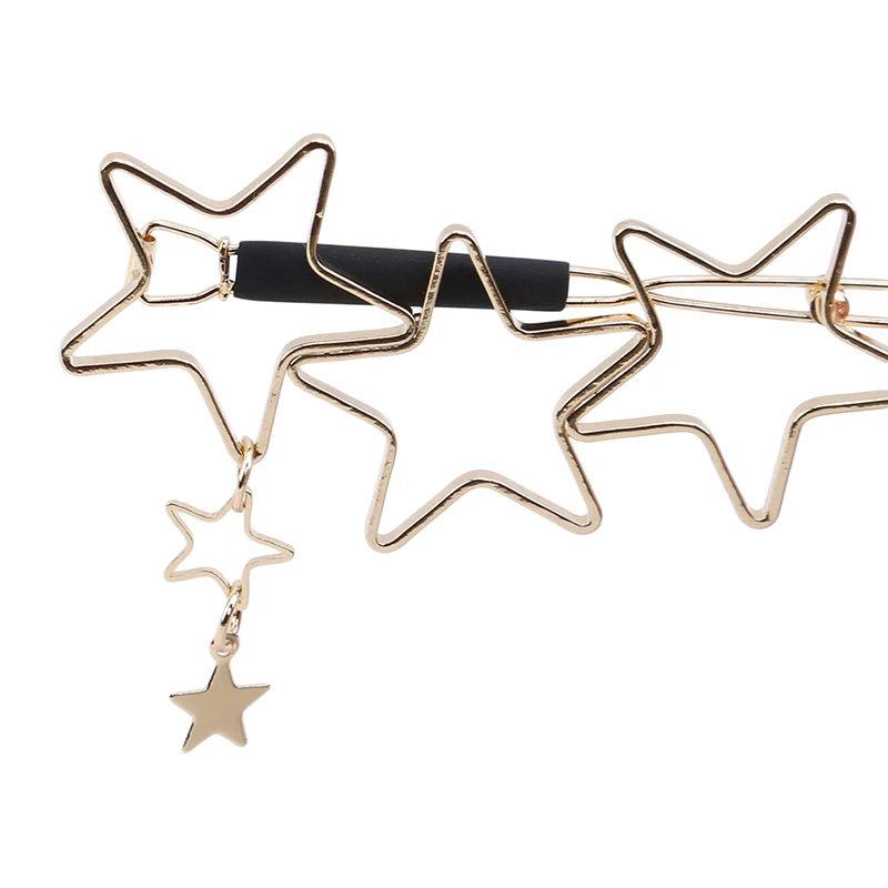 

Hot Sale Gold Geometric Casual Fashion Women Hollow Tassel Hair Part Approx Star Wedding Headwear Hair Styling Accessories 1PC