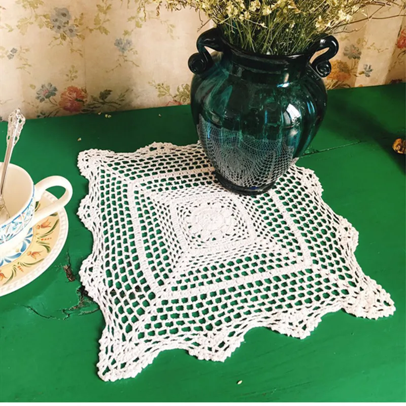 Европейский пасторальный винтажный коврик из чистого хлопка ручной вязки с