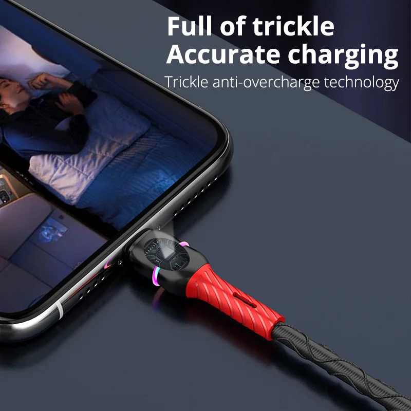 Кабель FONKEN USB Type C цветной с подсветкой кабель Micro 3A для быстрой зарядки телефона