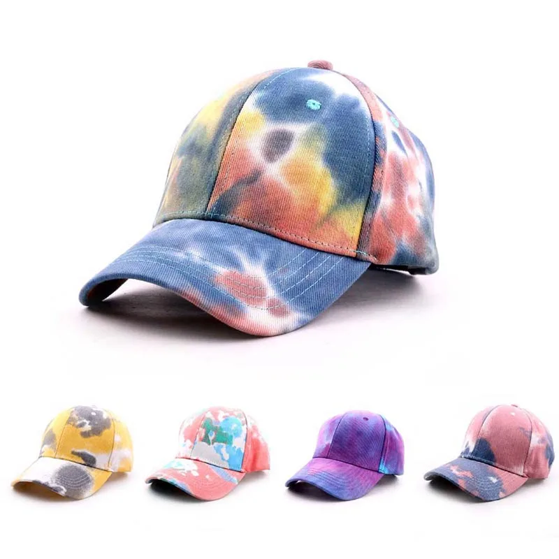 

Retro Tie-Dye Cotton Baseball Cap For Men Women Sunhat Multicolor Adjustable Snapback Casquette Trucker Hat Hiphop Art Cap Visor