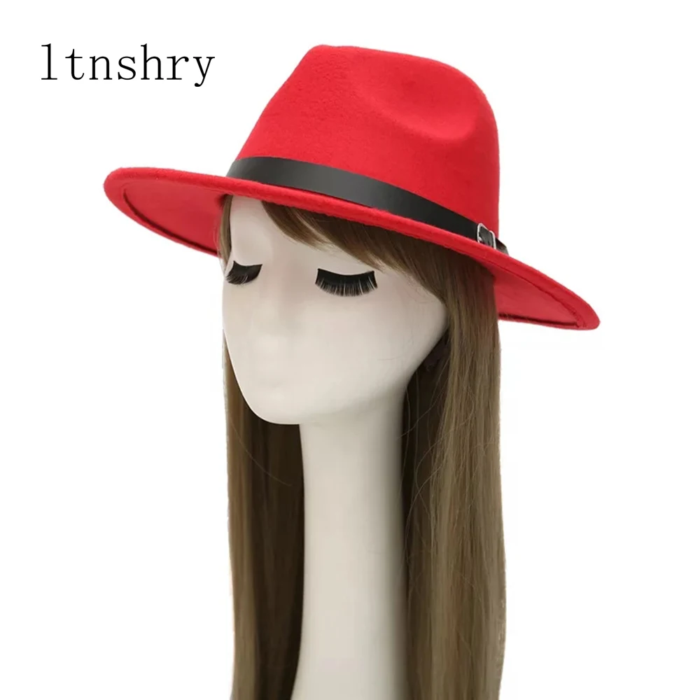 Новая шляпа Feutre женская шапка дизайн крыла широкие шапки Мужская джазовый Топ из
