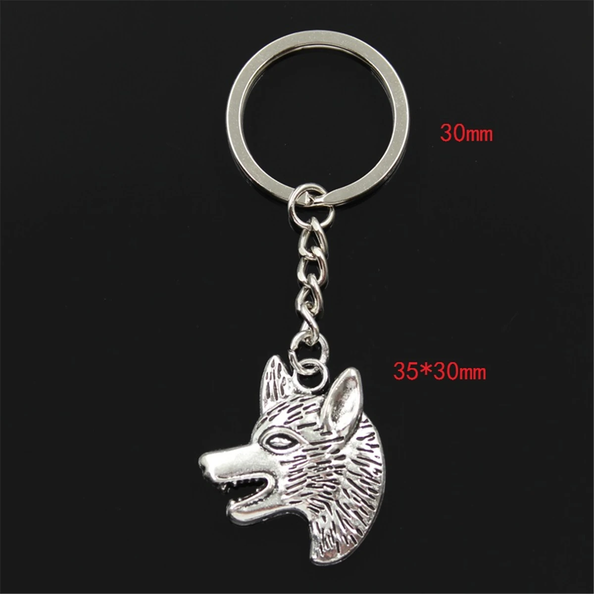 Новая мода мужской 30 мм брелок DIY металлический держатель цепь винтажная Волчья