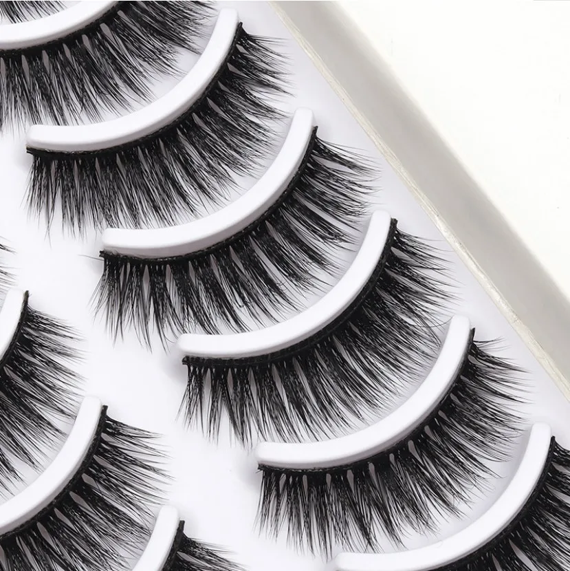 Новые 10 пар ручной работы 3d норковые ресницы короткие накладные крест грязные