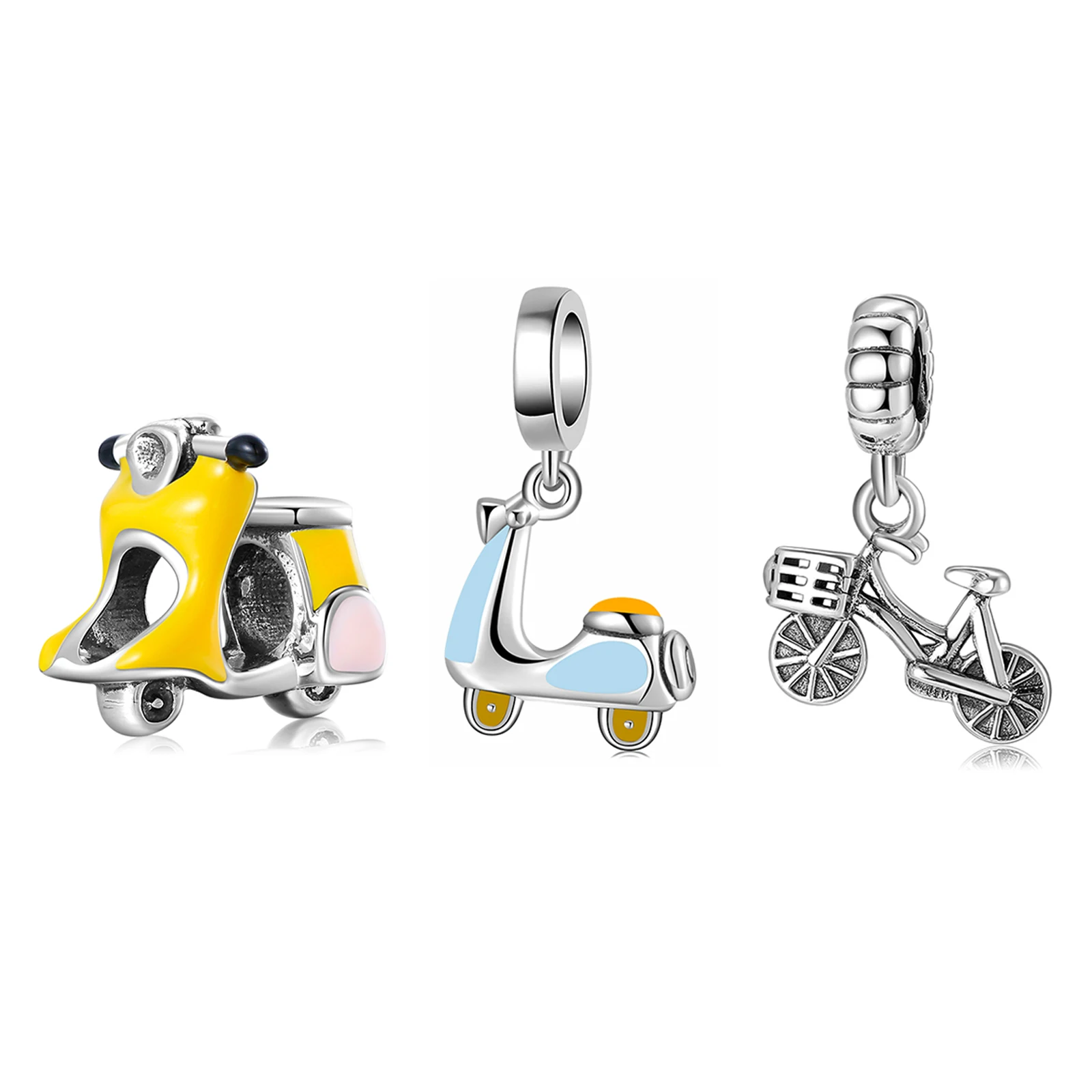 

Женские шармы-бусины из серебра 925 пробы с эмалью