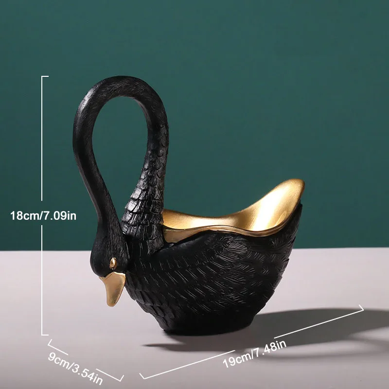 

Creative Resin Couple Swan Sculpture Storage Box Ornaments Home Decoration Accessories Living Room Porch Desktop Statues Crafts