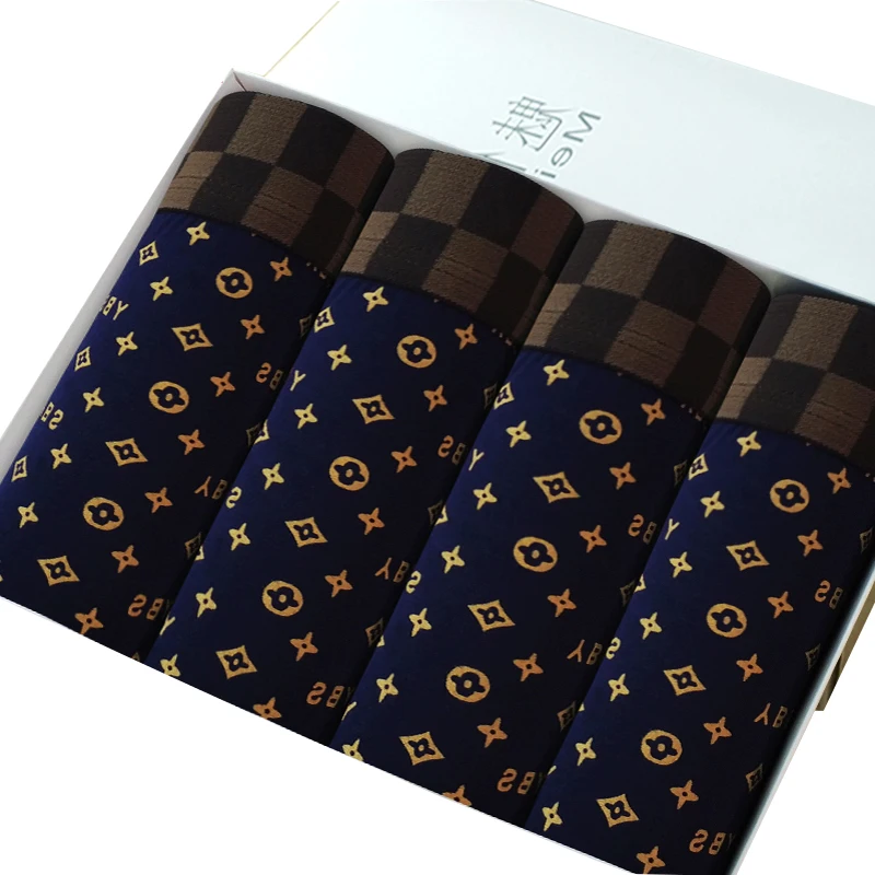 

4pcs Boxer Shorts Underpants man Men's Panties Men Boxer Underwear Cotton for Male Couple Sexy Set Calecon Large Size Lot Soft