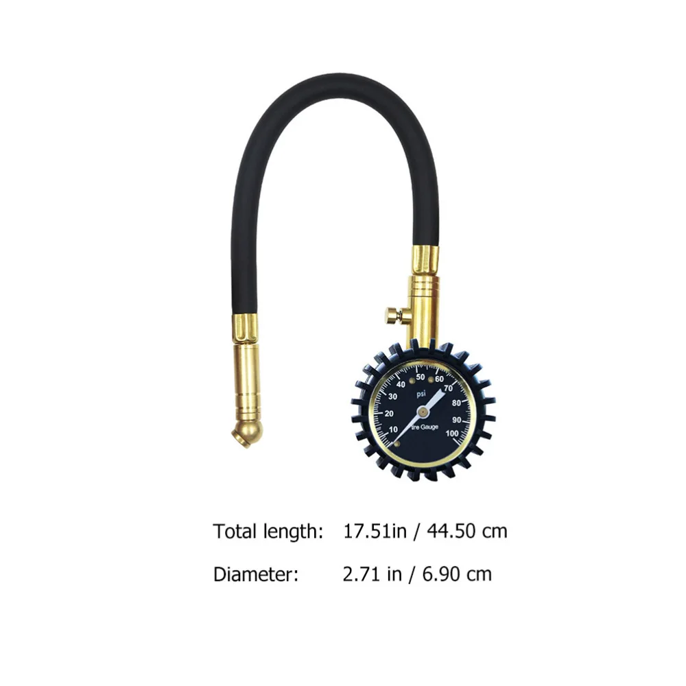 

Air Pressure Gauge Car Tire Inflator with Flexible Hose Tire Pressure Meter