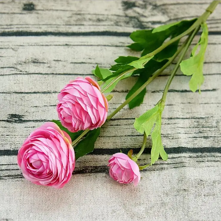 1 Шт Искусственный Ranunculus Asiaticus поддельные Цветы шелк флорес artificiales флер пион для Свадебные украшения дешевые Цветок пионы - Цвет: E