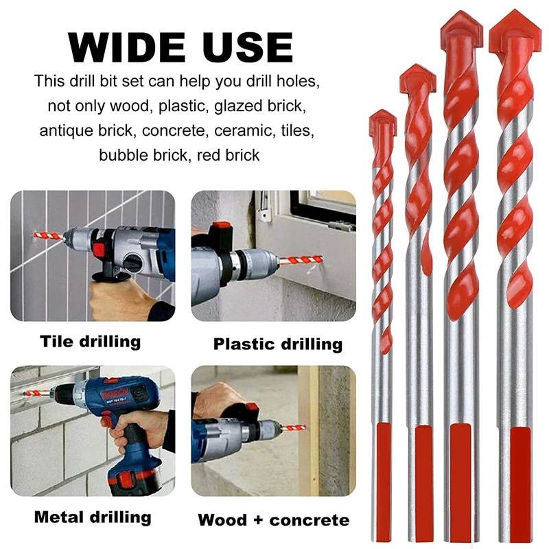 Набор сверл для каменной кладки комплект из 10 твердосплавных наконечников