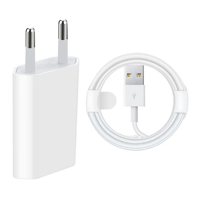 Настенное зарядное устройство ЕС 1 м USB-кабель для зарядки и передачи данных iPhone 7 8