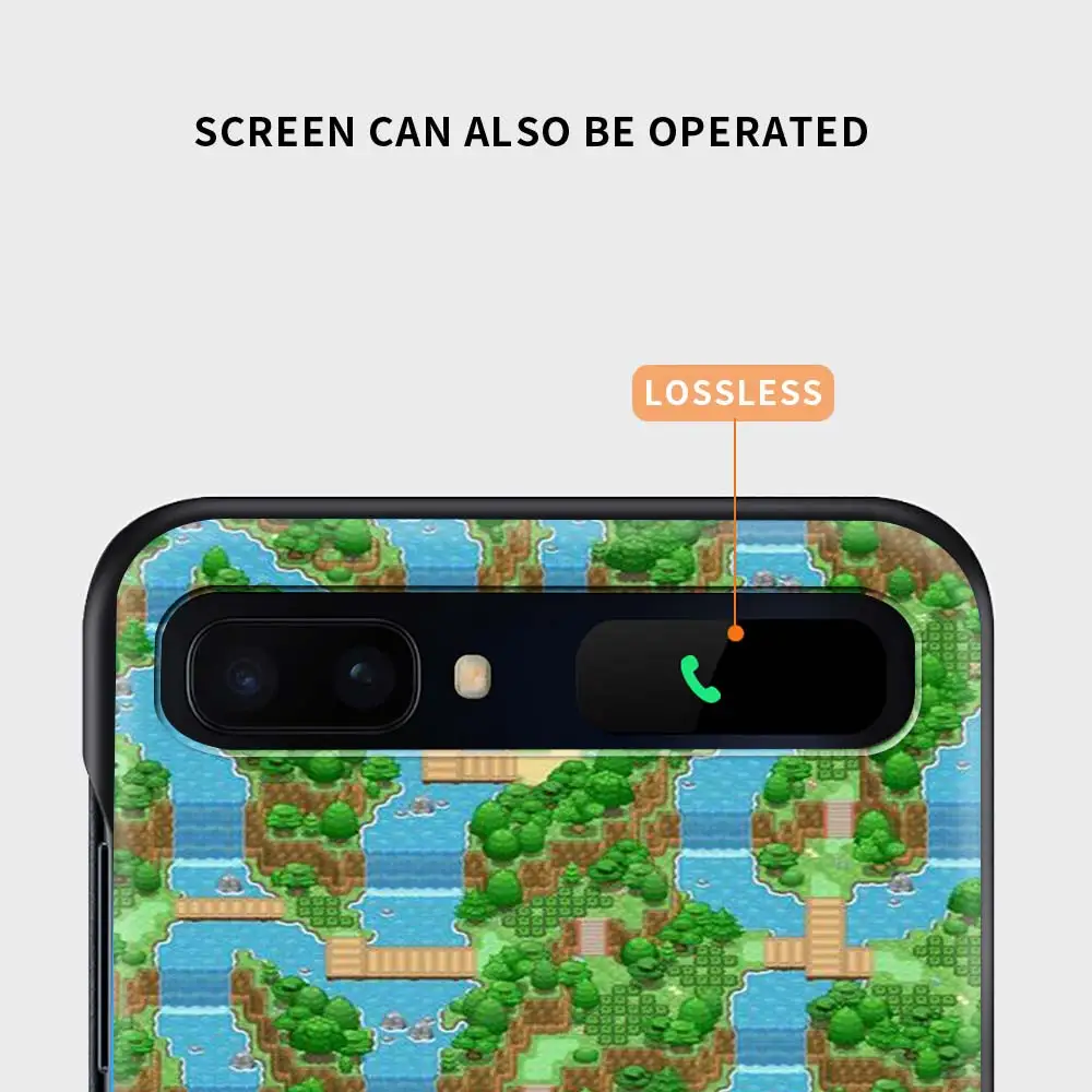 

Phone Case Cover for Samsung Galaxy Z Flip Black Hard Capa Cover for Samsung Z Flip 5G Fall Coque Shell Game Map