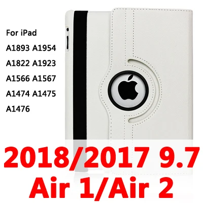 Air12 2017-18-white 360 Вращающийся чехол для Apple iPad 2/3/4 Air 1/2 A1430 A1458 A1460 iPad2 iPad3 iPad4 Air1 Air2 планшетный чехол для i Pad 9,7 - Цвет: Air12 2017-18-white