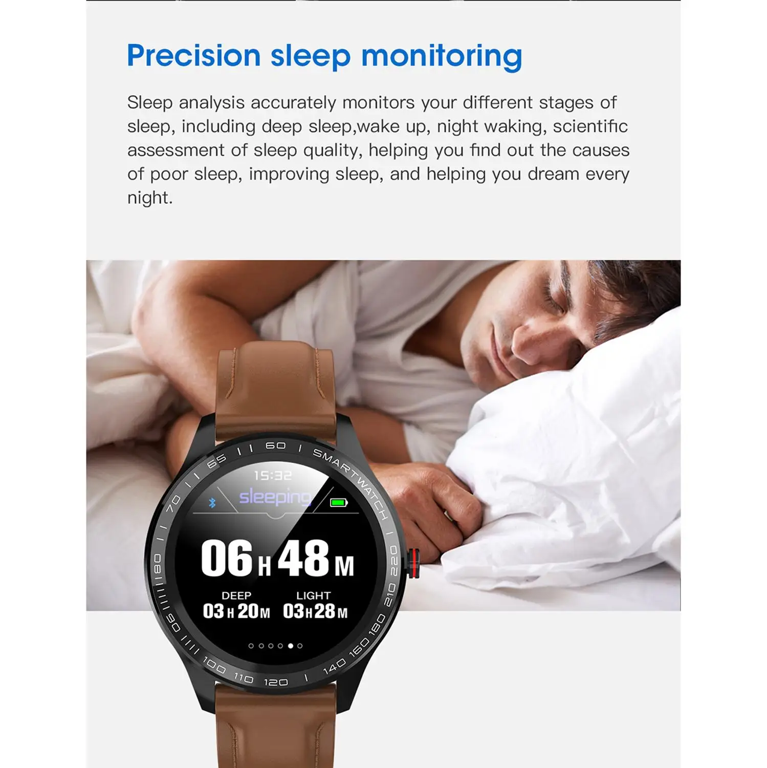 IP68 полный сенсорный экран Смарт-часы Водонепроницаемый Bluetooth браслет для мужчин