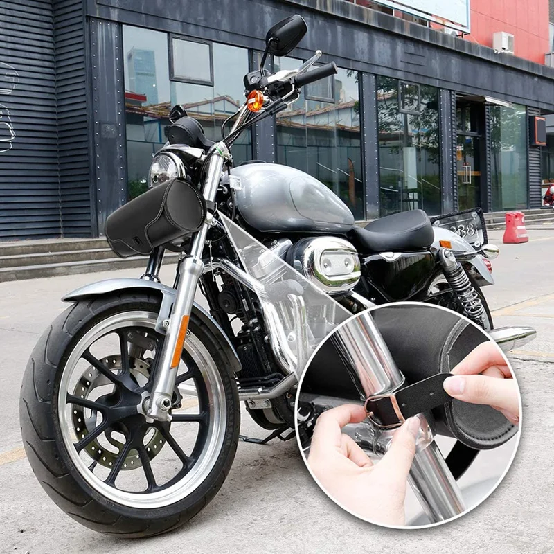 

Motorcycle Black Saddlebag Luggage Tool Bags with Single Buckle for Honda Yamaha Kawasaki Suzuki