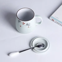 milk breakfast coffee cup cute ceramic cup female with cover spoon mug simple ins trend office water glass