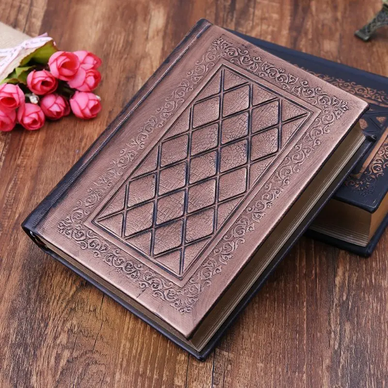 

W3JD Retro Vintage Journal Diary Notebook Leather Blank Hard Cover Sketchbook Paper Stationery Travel Gift