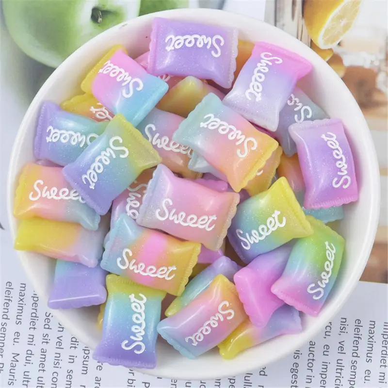

6PCS Rainbow Sweet Sugar Slime Charms Resin Plasticine Slime Accessories Beads Supplies For Clay Mud Foam Slime DIY Crafts 97BE