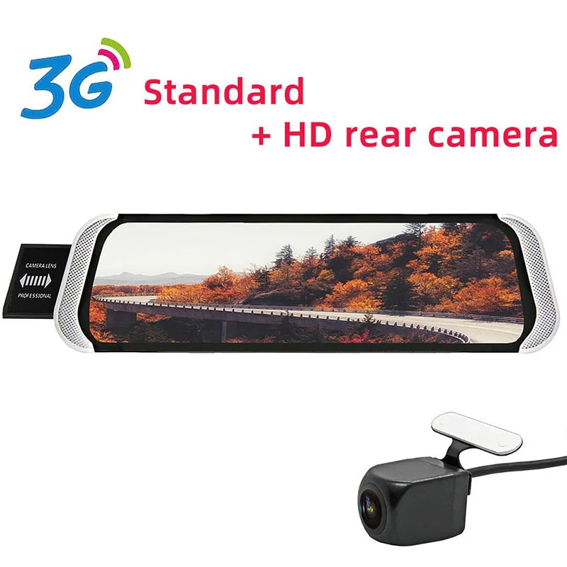 3G 4 г FHD 1080 P Автомобильный dvr 10 дюйм зеркало заднего вида монитор android gps Wi-Fi видео регистратор автомобильный с Обратный кам - Название цвета: 3G