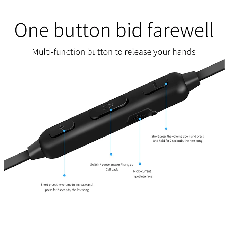 Наушники Беспроводные с шейным ободом и поддержкой Bluetooth магнитным дизайном на